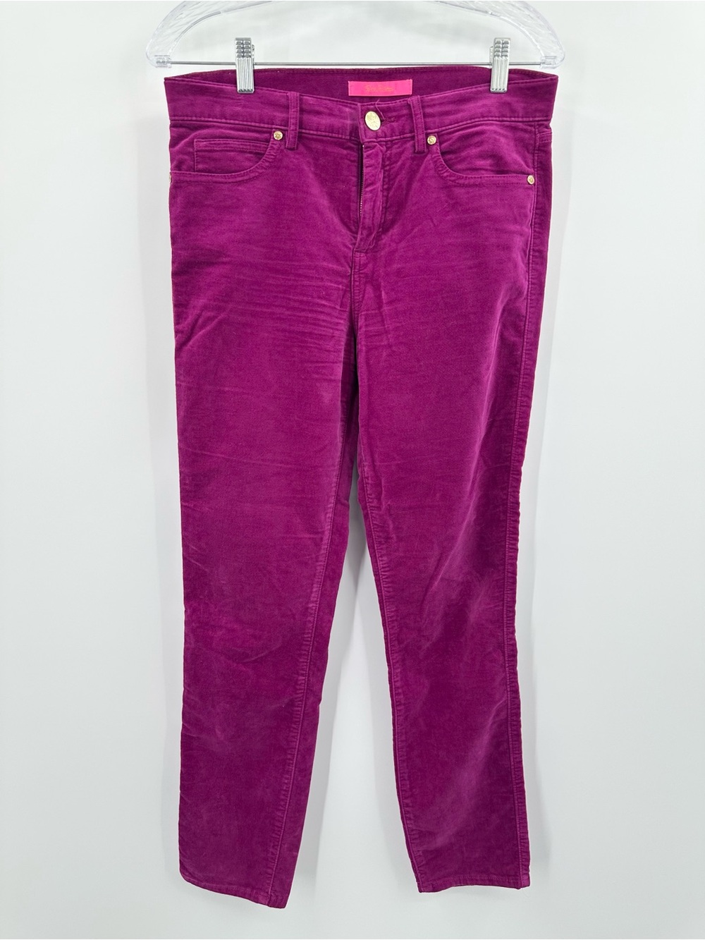 Lilly Pulitzer South Ocean High Rise Plush Skinny Velvet/Corduroy Pants Size 6